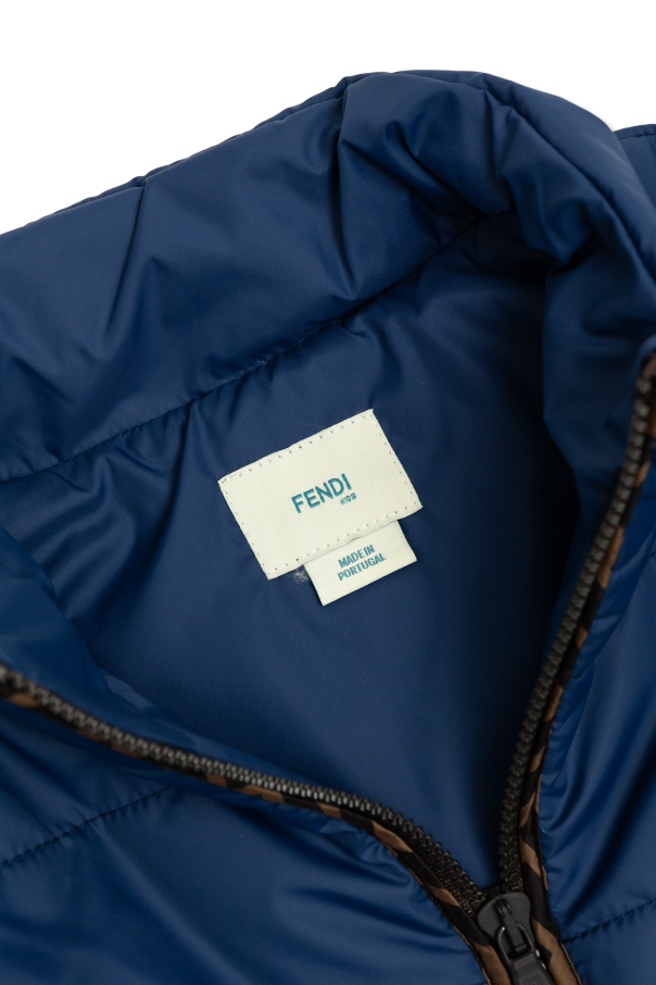 Fendi Kids Insulated jacket with logo patch