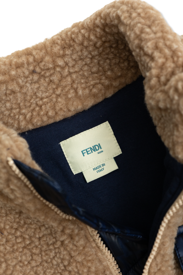 Fendi Kids Fur jacket with pocket