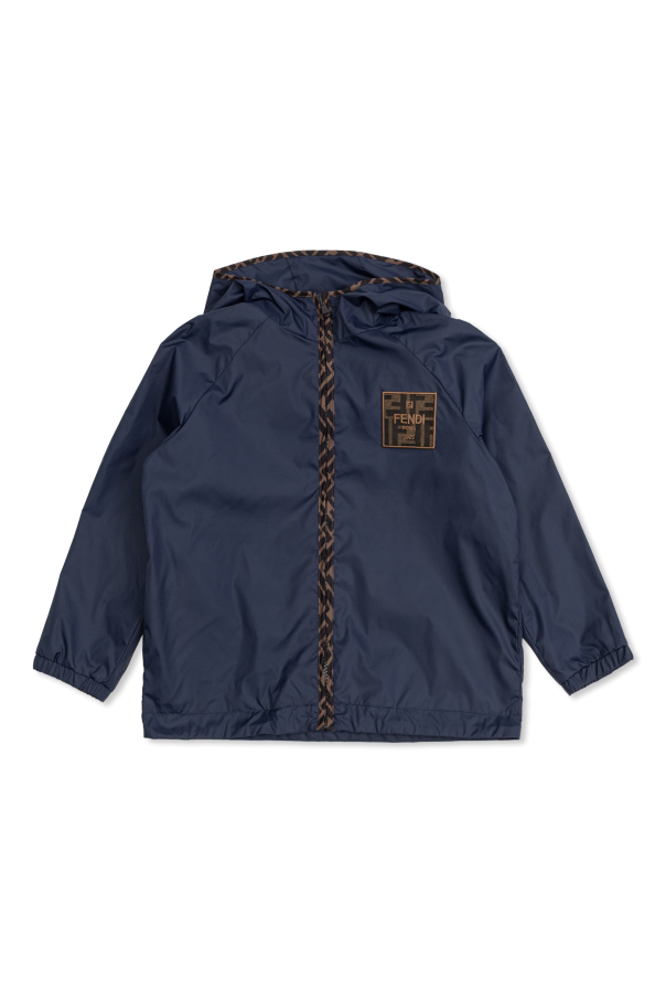 Jacket with logo patch od Fendi Kids