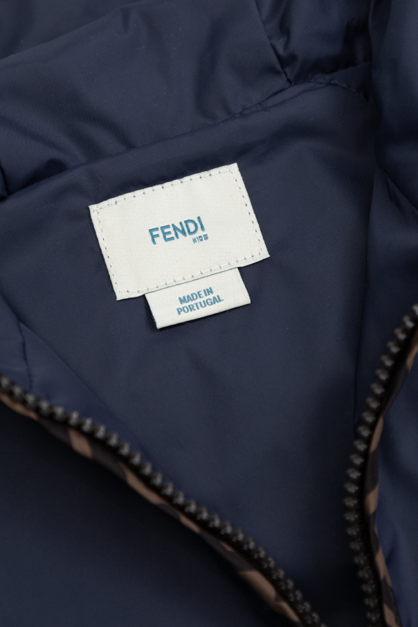 Fendi Kids Chaqueta con parche de logo