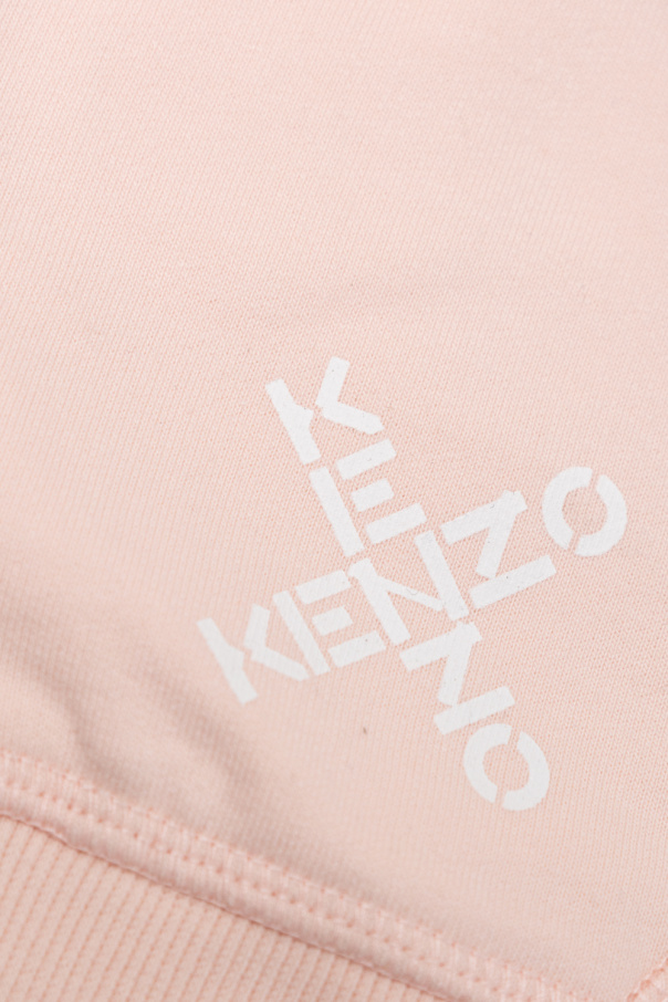 Kenzo Kids floral stripe camp-collar shirt Pink