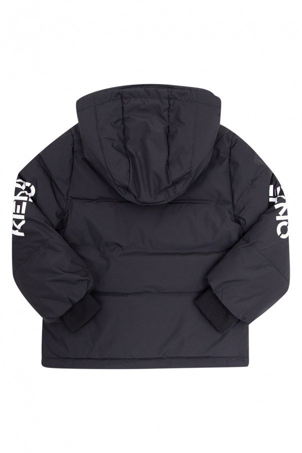 Kenzo Kids cinched-waist leather jacket