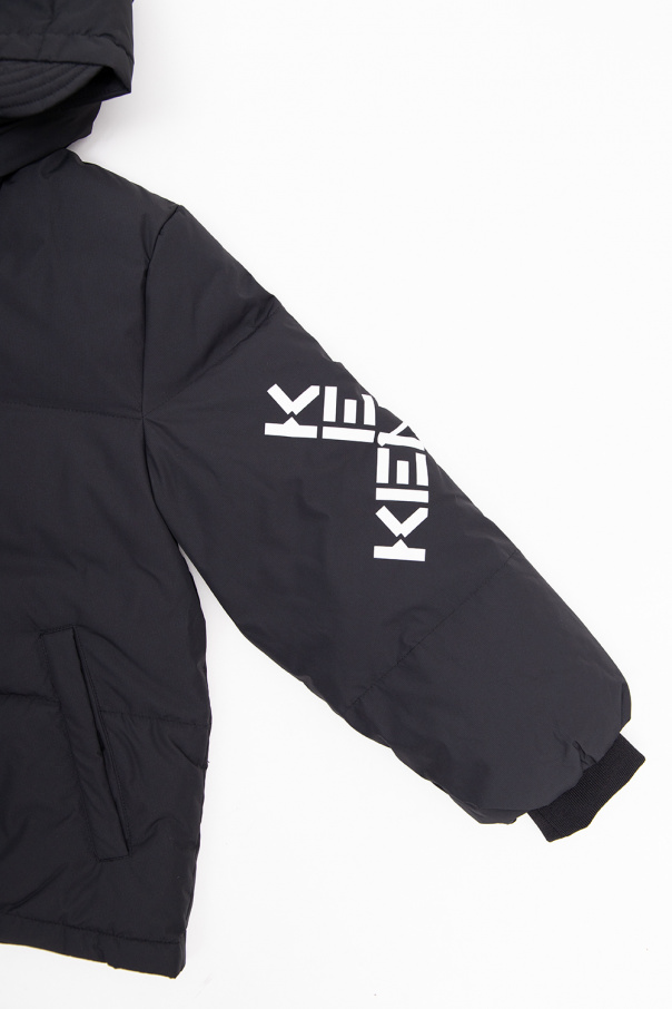 Kenzo Kids zip-up hooded jacket Toni neutri