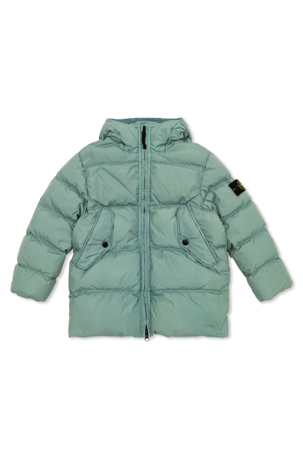 Down jacket with logo od Stone Island Junior