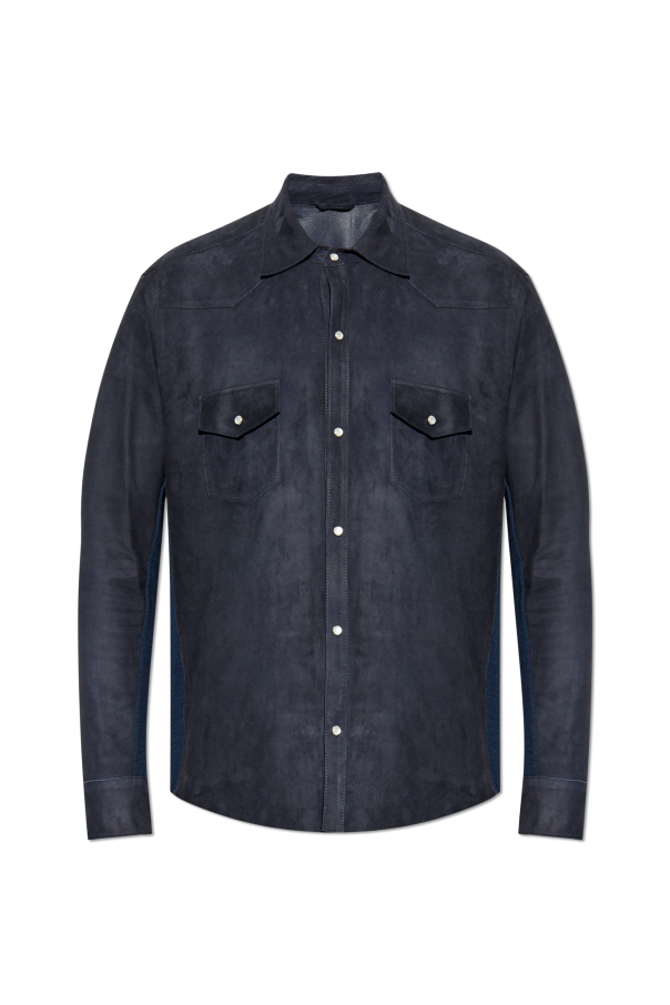 Eleventy Shirt with suede front