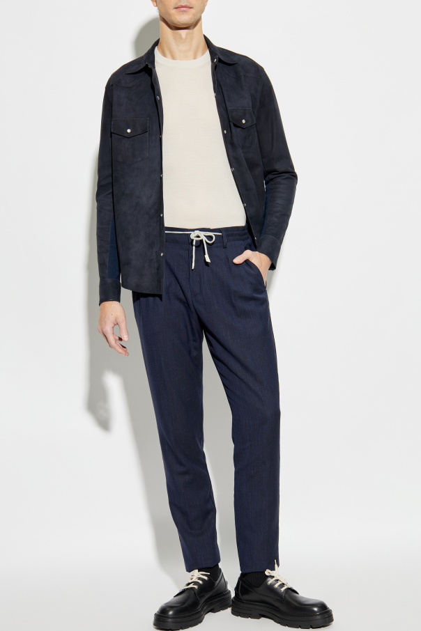 Eleventy Shirt with suede front