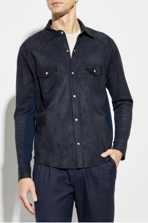 Eleventy Shirt with suede front