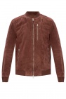 AllSaints BROWN ‘Kemble’ suede bomber jacket