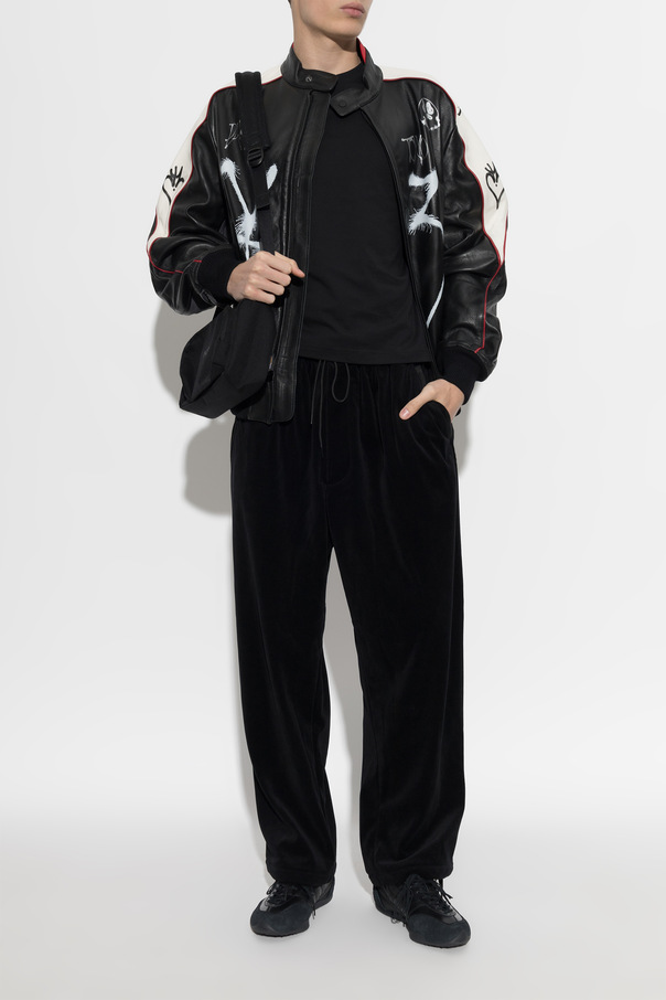 Y-3 Leather jacket with print