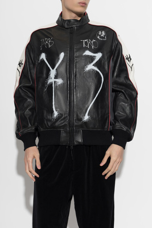 Y-3 Leather jacket with print