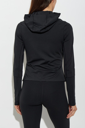 ADIDAS Performance Black fitted zip-up hooded sweatshirt