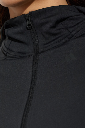 ADIDAS Performance Black fitted zip-up hooded sweatshirt
