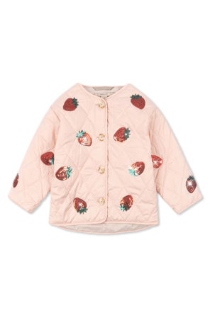 Quilted jacket with strawberry motif