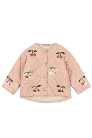 Quilted jacket with cherry motif