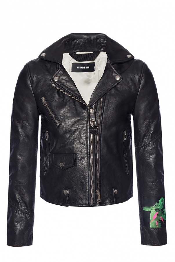 Black Leather jacket Diesel - Vitkac Germany