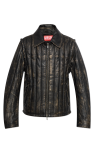 Diesel BLACK Leather jacket L-ALBERT