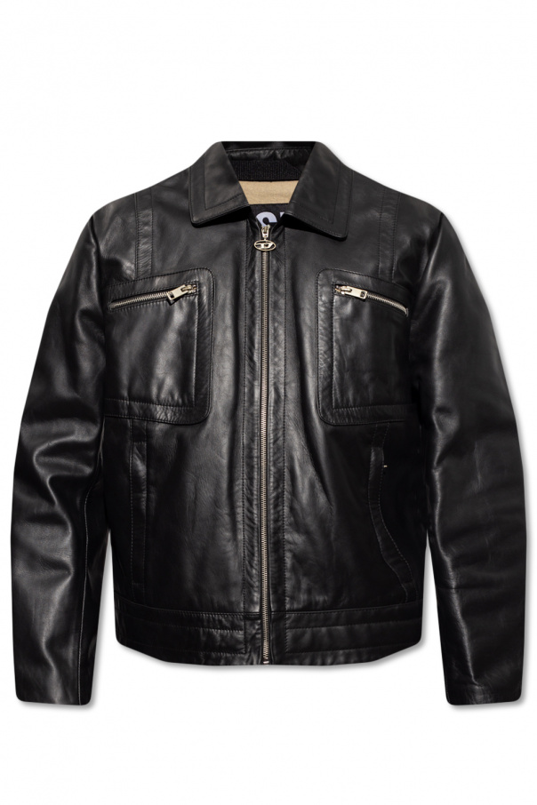 Diesel ‘L-Cale’ leather Hoodies jacket