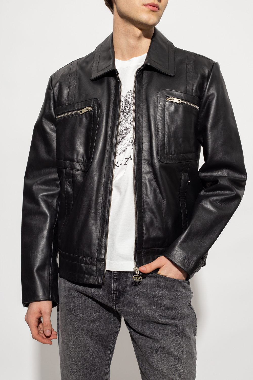 Diesel ‘L-Cale’ leather jacket