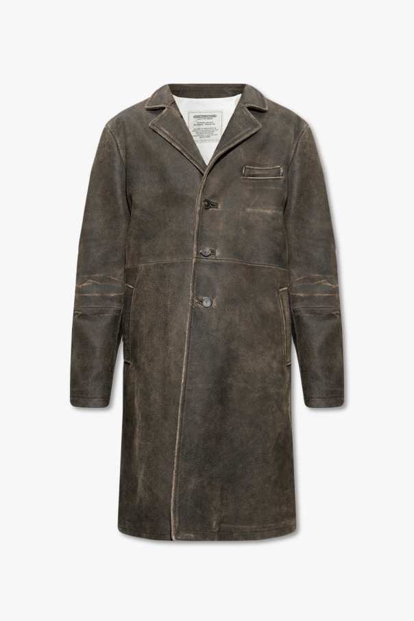 Diesel ‘L-COAT-TREAT’ leather coat