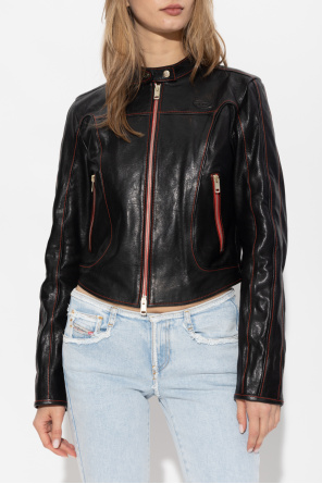 Diesel ‘L-FOX-A’ leather rood jacket