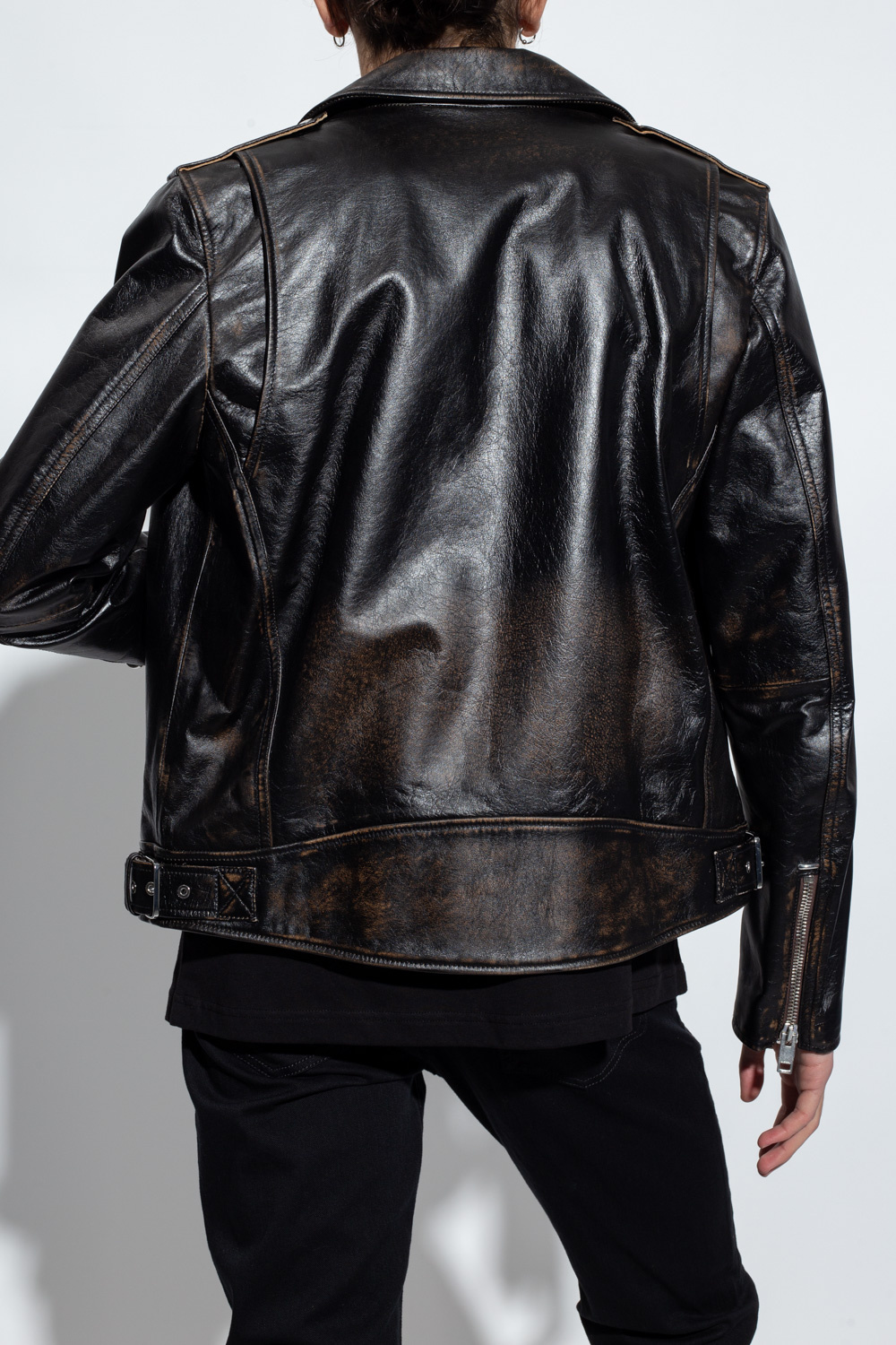 Diesel ‘Garrett’ leather short-sleeve jacket