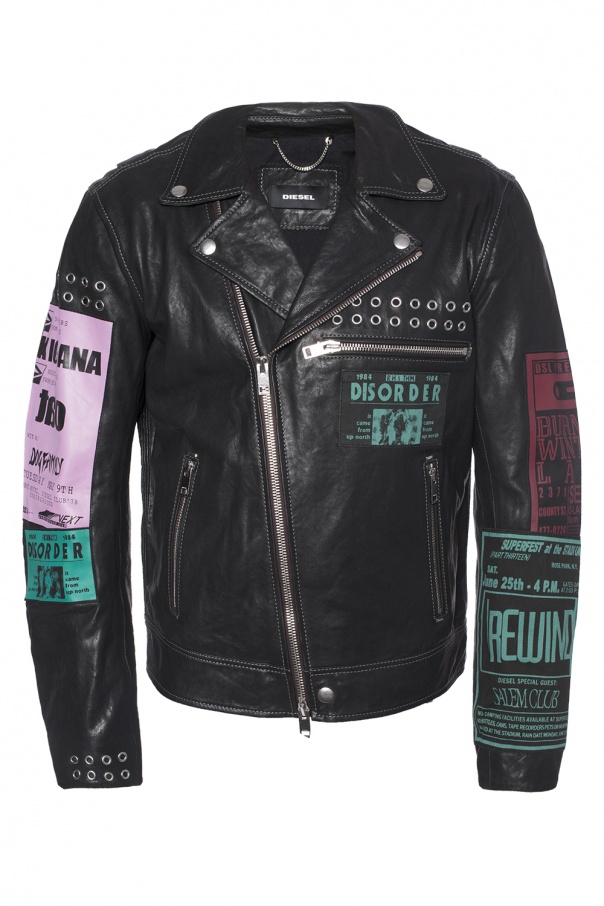 diesel disorder leather jacket