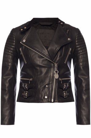 Leather biker jacket