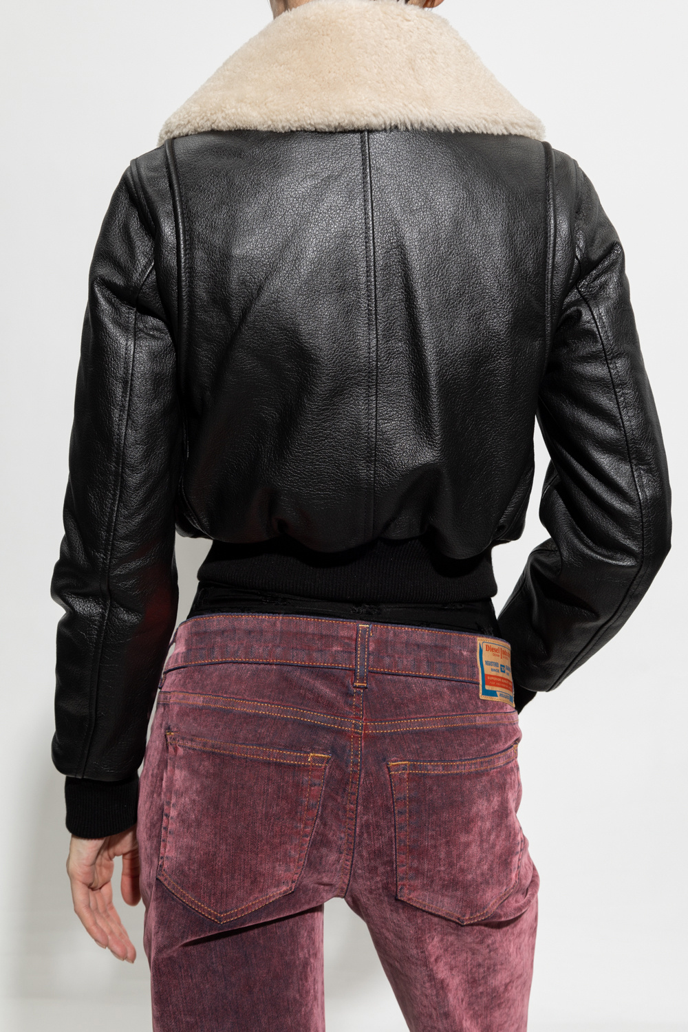 Diesel ‘L-Isek’ leather Hoodie jacket