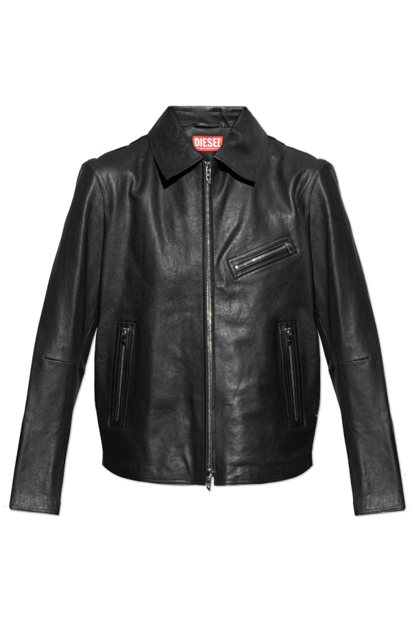 Leather jacket ‘L-KORN-WRD’ od Diesel