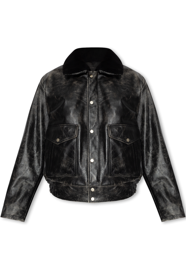 Diesel ‘L-MUDS-FUR’ leather jacket