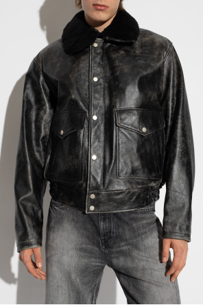 Diesel ‘L-MUDS-FUR’ leather jacket