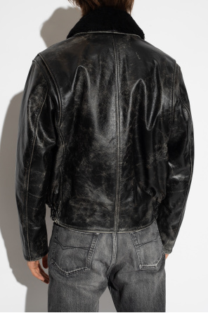 Diesel ‘L-MUDS-FUR’ leather jacket