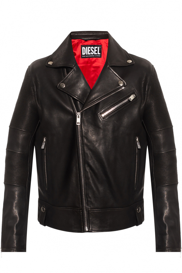 Diesel ‘L-Starkville’ leather faded jacket