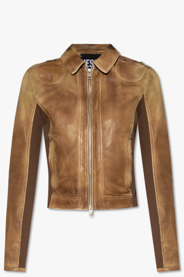 Diesel ‘L-TAFY’ leather Patagonia jacket