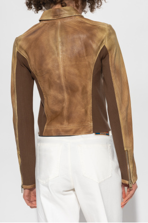 Diesel ‘L-TAFY’ leather Patagonia jacket