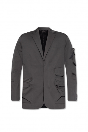 check-pattern zip-fastening jacket