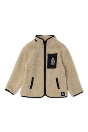 Fleece sweatshirt with stand-up collar