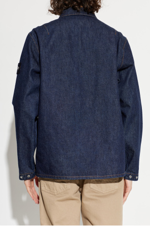 Stone Island Denim jacket with logo patch