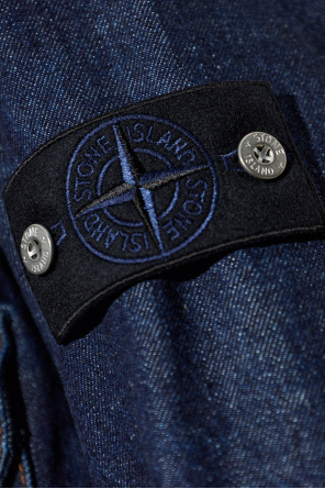 Stone Island Denim jacket with logo patch