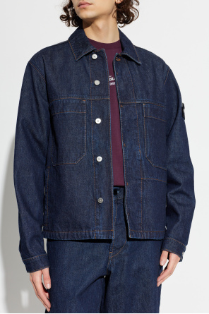 Stone Island Denim jacket with logo patch