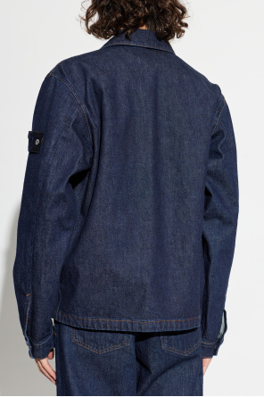 Stone Island Denim jacket with logo patch