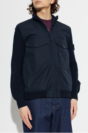 Stone Island Jacke mit Logo-Aufnäher