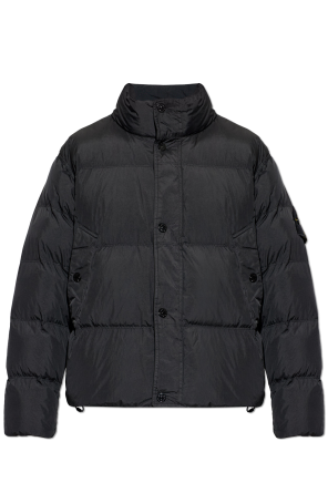 Down jacket with stand-up collar