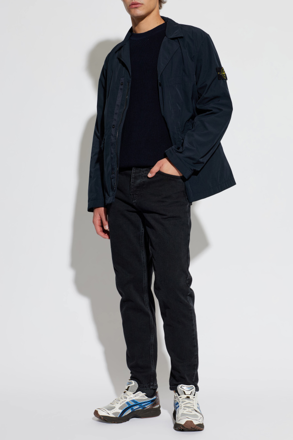 Stone Island Casaco leve com remendo com logótipo