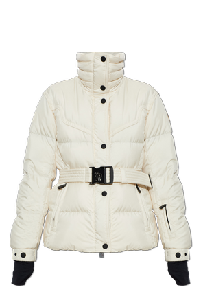 MONCLER GRENOBLE PERFORMANCE & STYLE chaqueta de plumón "Karshi"
blanca con cinturón ancho
