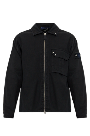 Denim jacket with logo patch