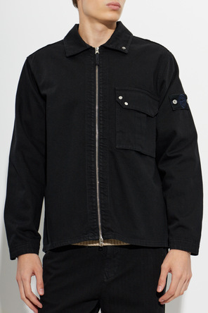 Stone Island Džínsová bunda s nášivkou s logom
