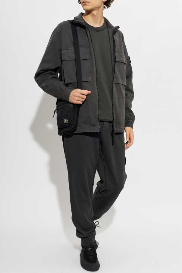 Stone Island Casaco com gola levantada
