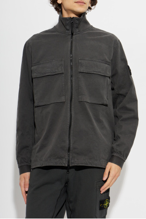 Stone Island Casaco com gola levantada
