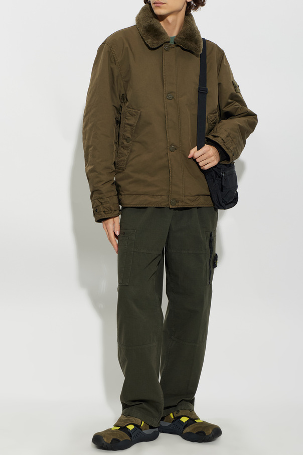 Stone Island Insulated jacket with faux fur collar